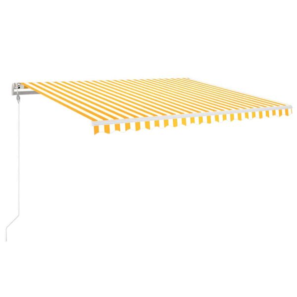 vidaXL Tenda da Sole Retrattile Automatica 400x350 cm Gialla e Bianca