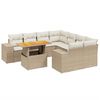 vidaXL Set Divano da Giardino 9 pz con Cuscini Beige in Polyrattan