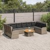 vidaXL Set Divani da Giardino 7 pz con Cuscini in Polyrattan Grigio