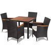vidaXL Set da Pranzo da Giardino 5 pz con Cuscini in Polyrattan Nero
