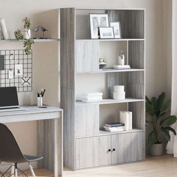 vidaXL Libreria Grigio Sonoma 100x36x189 cm in Legno Multistrato