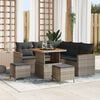 vidaXL Set Divano da Giardino con cuscino 8 pcs Grigio Poly Rattan