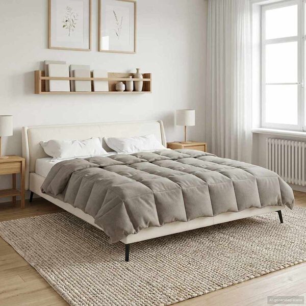 vidaXL Duvet Invernale Trapuntato Verde 200 x 220 cm Microfibra