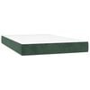 vidaXL Materasso a Molle Insacchettate Rigidit&agrave; Media Verde Scuro 120x220x20 cm in Velluto