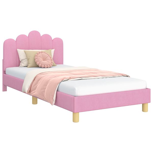 vidaXL Struttura letto per bambini con testata Rosa 80 x 200 cm