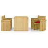 vidaXL Set da Pranzo da Giardino e Cuscini 5 pz Legno Pino Impregnato