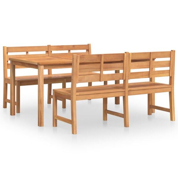 vidaXL Set da Pranzo per Giardino 3 pz in Legno Massello di Teak