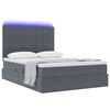 vidaXL Letto con contenitore e LED Grigio scuro 140 x 200 cm Velluto