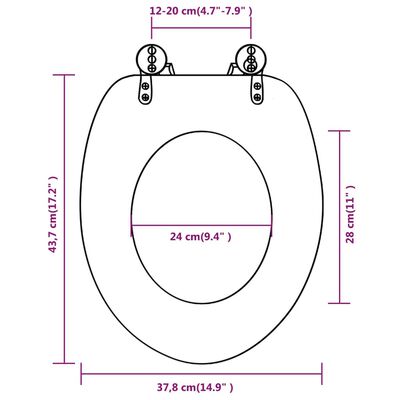 Coperchio da Toilette in MDF con Modello Legno Invecchiato