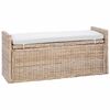 vidaXL Panchina con contenitore GENDT Naturale 110 x 40 x 50 cm Rattan