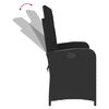 vidaXL Panca Reclinabile da Giardino con Cuscini Nera in Polyrattan
