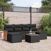 vidaXL Set Divani da Giardino con Cuscini 7pz Nero Polyrattan