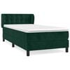vidaXL Giroletto a Molle con Materasso Verde Scuro 90x200 cm Velluto