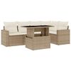 vidaXL Set Divano da Giardino 6 pz con Cuscini Beige in Polyrattan