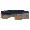 vidaXL Set Divani da Giardino 11 pz con Cuscini Grigio in Polyrattan