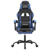 vidaXL Sedia da Gaming con Poggiapiedi Nero e Blu in Similpelle