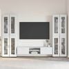 vidaXL Set mobile TV con porta FLORIN Bianco Lucido Legno multistrato