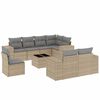 vidaXL Set Divano da Giardino 9 pz con Cuscini Beige in Polyrattan