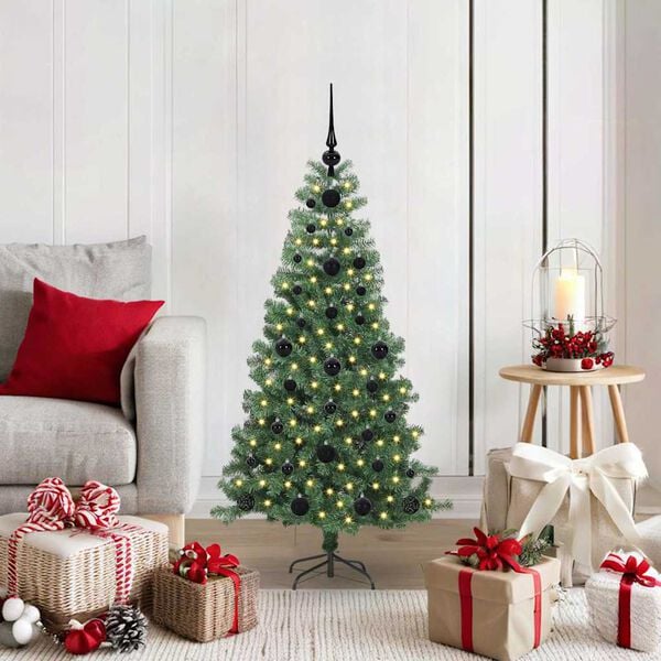 vidaXL Albero di Natale con 150 LED con supporto Verde 120 cm PVC