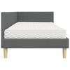 vidaXL Struttura Letto Angolare con Materasso 2 pcs Grigio Tessuto