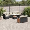 vidaXL Set Divani da Giardino 10pz con Cuscini in Polyrattan Nero