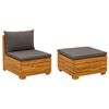 vidaXL Set Lounge da Giardino 2 Pezzo Marrone Legno di Acacia Massello