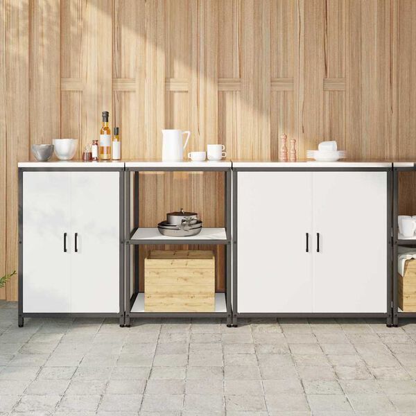 vidaXL Set di Stoccaggio per Cucina con lo scaffale 3 pcs Bianco