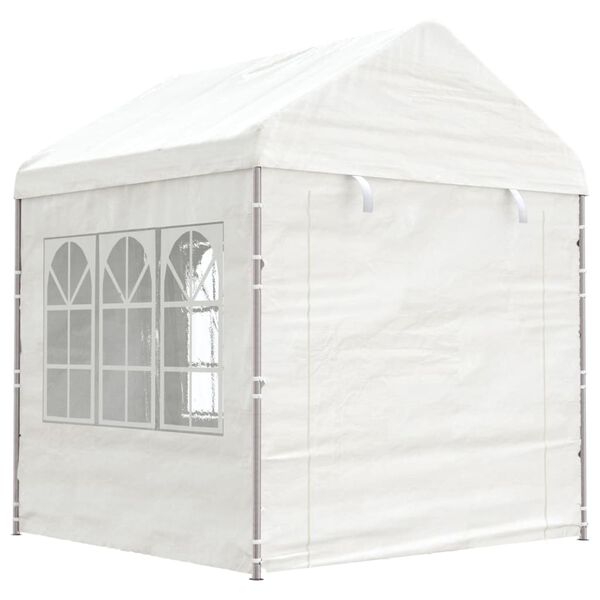 vidaXL Gazebo con Tetto Bianco 20,07x2,28x2,69 m in Polietilene