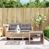vidaXL Set Divano da Giardino 3 pz con Cuscini Beige in Polyrattan