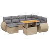 vidaXL Set Divano da Giardino 8 pz con Cuscini Beige in Polyrattan
