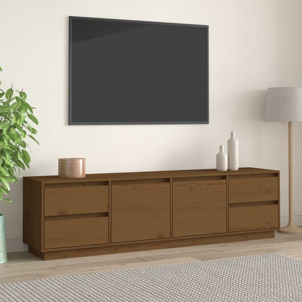 vidaXL Mobile Porta TV ambra 176x37x47,5 cm in Legno Massello di Pino