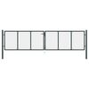 vidaXL Cancello da Giardino in Rete di Acciaio Zincato 400x75 cm Grigio