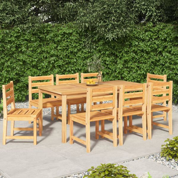 vidaXL Set da Pranzo per Giardino 9 pz in Legno Massello di Teak
