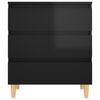 vidaXL Credenza Nero Lucido 60x35x69 cm in Legno Multistrato