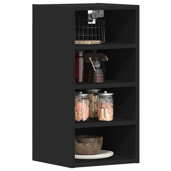 vidaXL Mobile Pensile “Riga” Nero 30x29,5x60 cm in Legno Multistrato