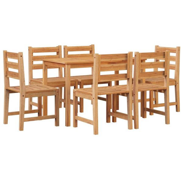 vidaXL Set da Pranzo da Giardino 7 pz in Legno Massello di Teak