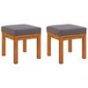 vidaXL Sgabelli da Giardino con Cuscini 2pz 40x40x34cm Massello Acacia