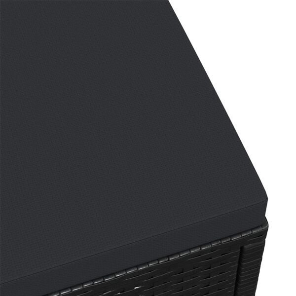 vidaXL Poggiapiedi da Giardino con Cuscini Nero in Polyrattan