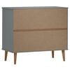 vidaXL Credenza MOLDE Grigia 90x40x80 cm in Legno Massello di Pino