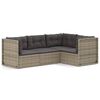 vidaXL Set Divani da Giardino 4 pz con Cuscini in Polyrattan Grigio