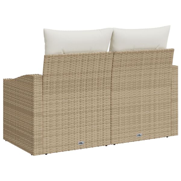 vidaXL Divano da giardino con cuscino 123 x 62 x 69 cm polyrattan
