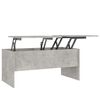 vidaXL Tavolino Grigio Cemento 102x50,5x46,5 cm in Legno Multistrato