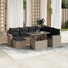 vidaXL Set Divano da Giardino 8pz con Cuscini Grigio Chiaro Polyrattan