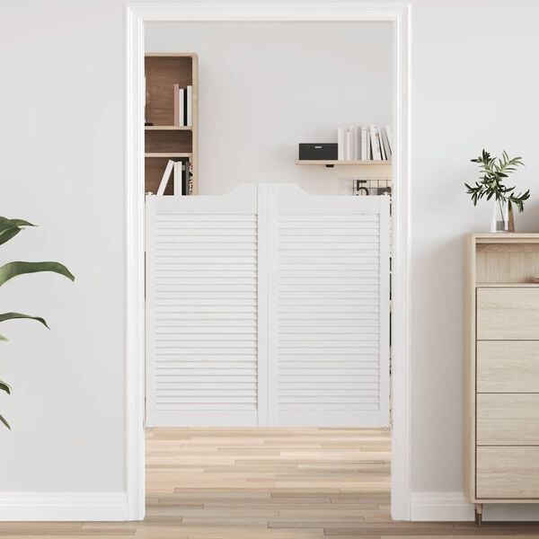 vidaXL Porte a Battente 1-Paio Design a Lamelle Bianco 100x100 cm