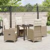 vidaXL Set da Pranzo per Giardino con cuscino 5 pcs Beige Poly Rattan