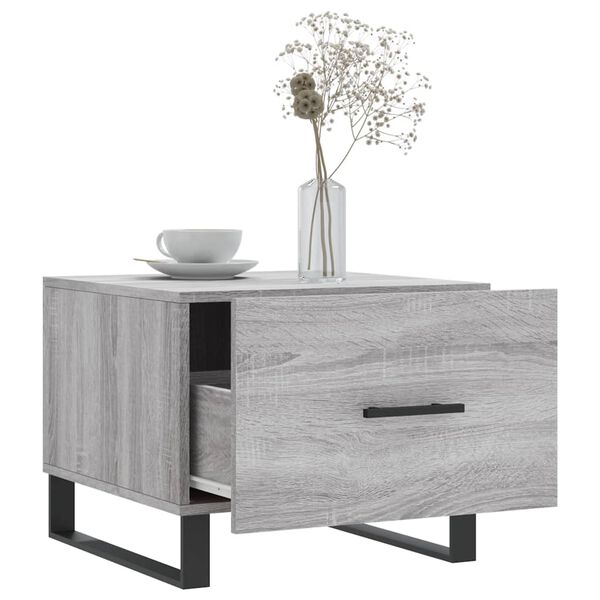 vidaXL Tavolino da Salotto Grigio Sonoma 50x50x40 cm Legno Multistrato