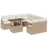 vidaXL Set Divano da Giardino 9 pz 8-Numero di posti Beige e Crema
