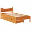 vidaXL Giroletto Cassetti Marrone Cera 90x200 cm Legno Massello Pino