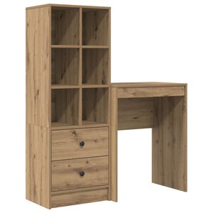 vidaXL Scrivania Rovere artigianale 105,5 x 34 x 127 cm 2 pz