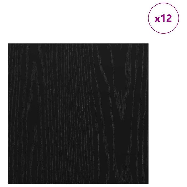 vidaXL Pannelli decorativi 12 pcs Rovere nero 30 x 30 x 0.3 cm